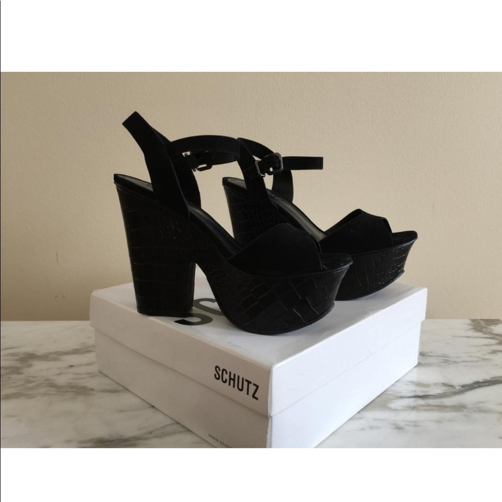 Free People x Shutz Wedge Sandel Heels